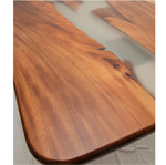 Masa dining lemn masiv nuc finisaj satinat 220x100x4.7 cm