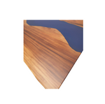 Masa dining lemn masiv nuc si rasina epoxidica , margine naturala, live edge