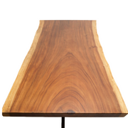 Masă dining din lemn masiv de nuc live edge, 200x103 cm, pentru 6-8 persoane – model natural cu margini organice