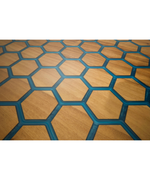 Blat masa de birou din lemn de nuc si rasina epoxidica tip fagure cu banda led cu senzori la atingere