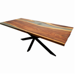 Masa lemn masiv nuc si rasina epoxidica transparenta , finisaj glossy