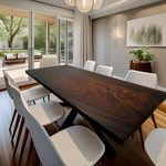 Chocolate River,masa dining lemn masiv nuc, 200x90x4,9 cm