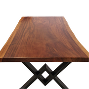 Masa bucatarie Bega | Lemn masiv nuc dintr-o singura bucata | 130x(93,90,93)x 5.2 cm
