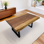 Masuta Cafea Loire, Nuc , Live Edge, 100 X 60 x4,8 cm