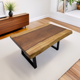 Masuta Cafea Loire, Nuc , Live Edge, 100 X 60 x4,8 cm