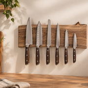 Suport magnetic cutite, lemn masiv de nuc cu margine naturala