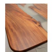 Masa dining lemn masiv nuc finisaj satinat 220x100x4.7 cm