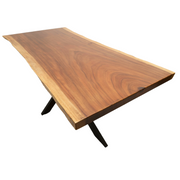 Masă dining din lemn masiv de nuc live edge