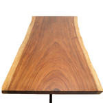 Masă dining din lemn masiv de nuc live edge, 200x103 cm, pentru 6-8 persoane – model natural cu margini organice