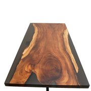 Blat masa din lemn de nuc si rasina epoxidica 6-8 persoane