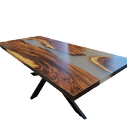 Masa Mississippi Lemn masiv nuc si epoxy, 200*90*4.7 cm