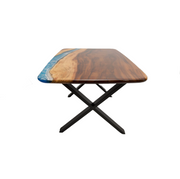 Blat masa  dining din lemn masiv de nuc si epoxy 4 persoane ideala pentru living , bucatarie, restaurant