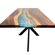 Masa living  3 D din lemn masiv de nuc dimensiuni 200x90x4,6 , 6-8 persoane