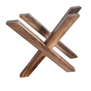 Picioare de Masă X din Lemn Masiv de Nuc – Design Premium (Set de 2 bucăți)