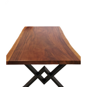 Masa lemn masiv nuc dintr-o singura bucata live edge 130x(93,90,93)x 5.2 cm Bega