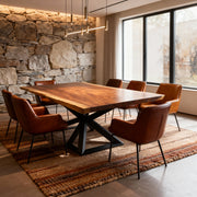 Masa lemn masiv nuc , o singura bucata, Eufrat 200x(103,89,92)x5.7 cm live edge