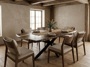 Masa Dining Elba | Lemn masiv nuc cu insertii de rasina | 200 x 90 x 3.6 cm